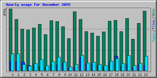 Hourly usage for December 2025